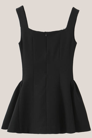 Lace Scoop Neck A-Line Cotton Mini Dress in Black– SHE IS ME Dresses