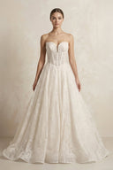 Lace Sweetheart Corset A - Line Wedding Dress in Ivory - SHE IS ME Wedding Dresses
