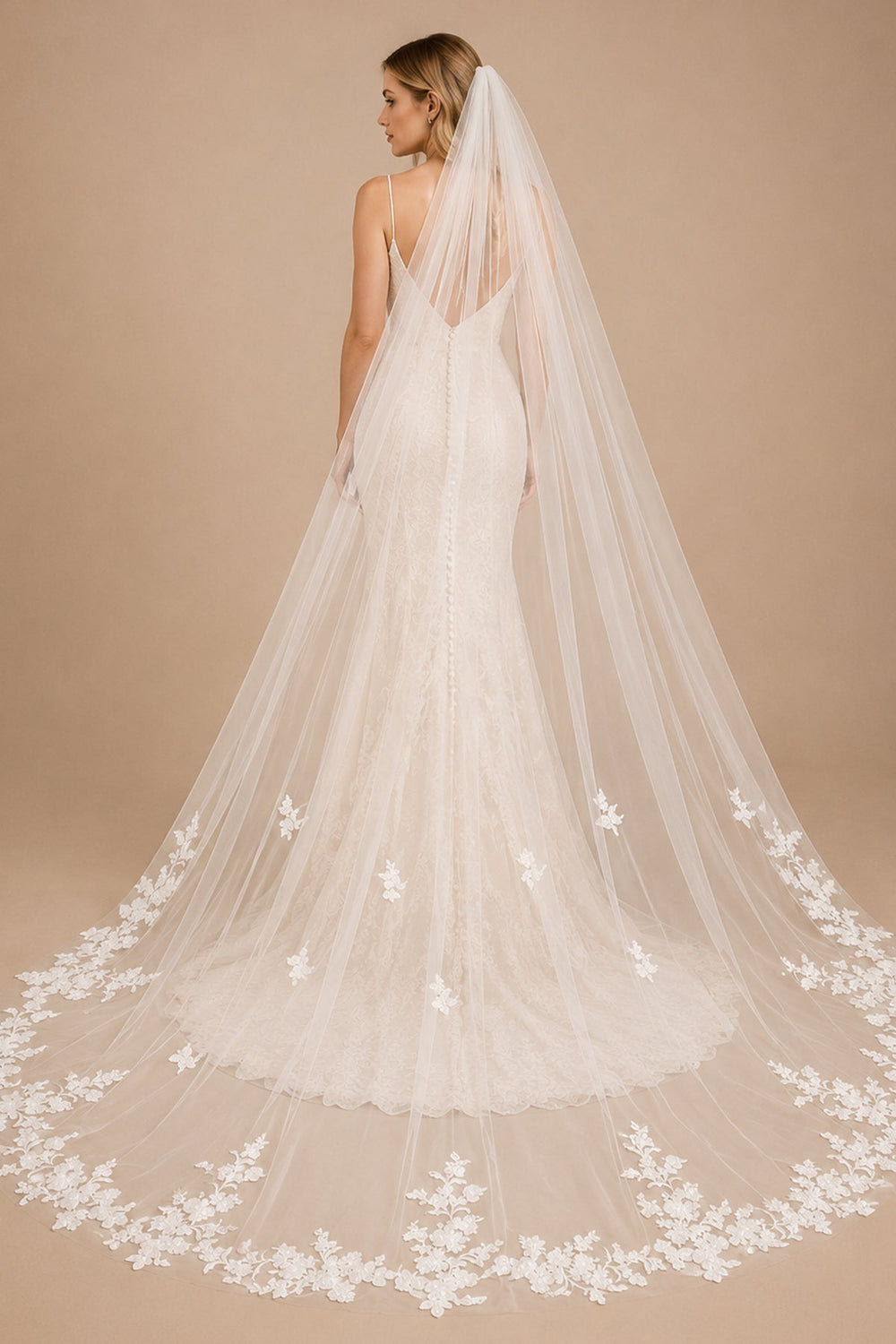 Luxurious 3M Bridal Veil With Comb in Ivory - SHE IS ME Wedding Veils