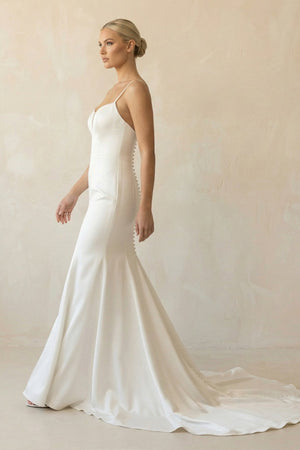 Mermaid Spaghetti Straps Long Wedding Dress - SHE IS ME Wedding Dresses