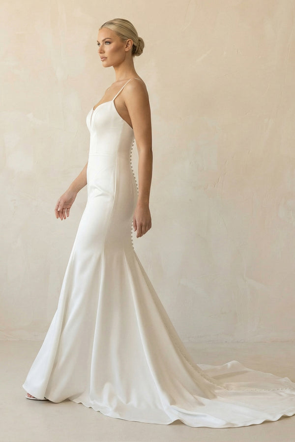 Mermaid Spaghetti Straps Long Wedding Dress - SHE IS ME Wedding Dresses