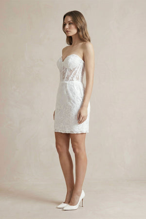 Sheath Sweetheart Lace Wedding Dresses - SHE IS ME Wedding Dresses
