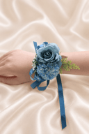 Silk Roses Artificial Bridesmaid Wrist Corsage in Blue - SHE IS ME Accessories