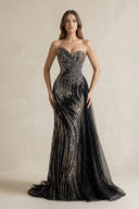 Sparkly Sweetheart Mermaid Sequined Wedding Dress in Black - SHE IS ME Wedding Dresses