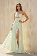 Strapless Cutout Maxi Dress in Mint Green - SHE IS ME